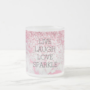 Girly Pink White Marble Glitzer Sparkle Mattglastasse
