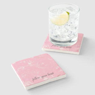 Girly Pink White Marble Steinuntersetzer
