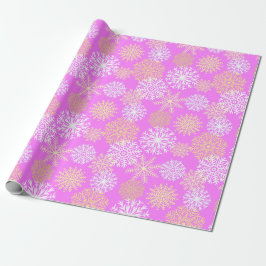 Girly Pink Winter Snowflakes Patrone Weihnachten Geschenkpapier