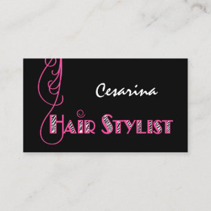 Girly Pink Zebra Hair Stylist Erinnerung Terminkarte