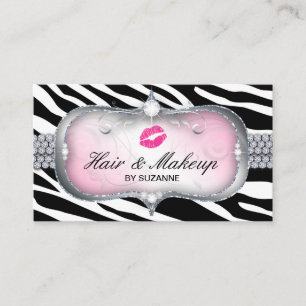 Girly Pink Zebra Hair Stylist Erinnerung Visitenkarte