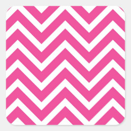 Girly Pink Zickzack Muster Quadratischer Aufkleber