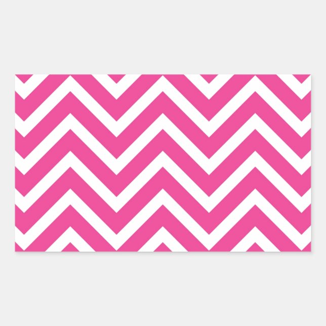 Girly Pink Zickzack Muster Rechteckiger Aufkleber (Vorderseite)