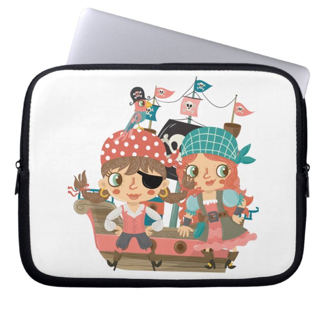 Girly Piraten Laptopschutzhülle (Vorderseite)