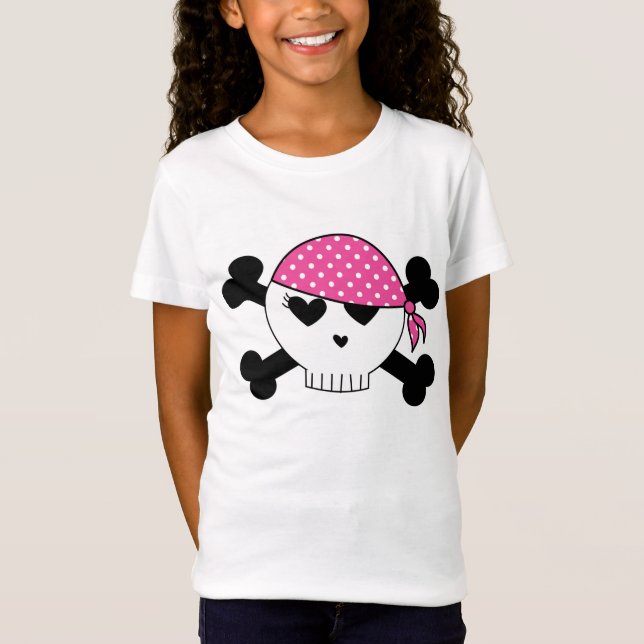 Girly Piraten-Schädel T-Shirt (Vorderseite)