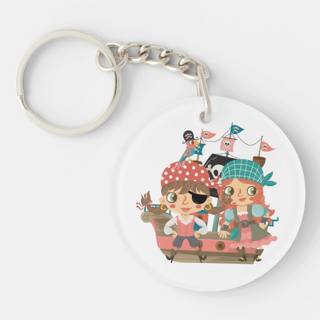 Girly Piraten Schlüsselanhänger (Vorderseite)