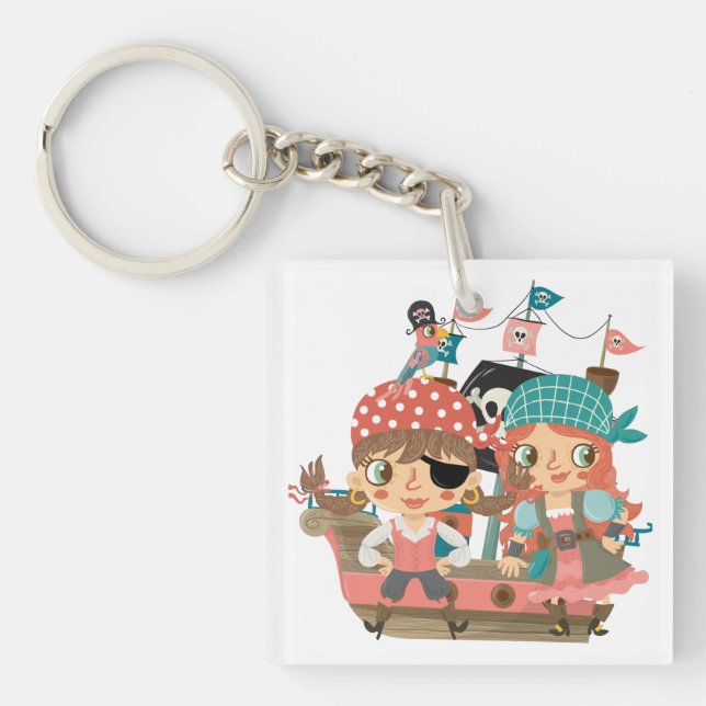 Girly Piraten Schlüsselanhänger (Vorderseite)