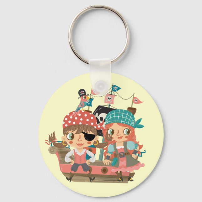 Girly Piraten Schlüsselanhänger (Vorderseite)