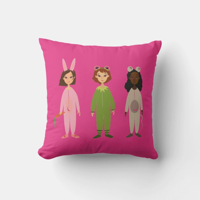 Girly Pjama Party niedlich Kissen (Vorderseite)