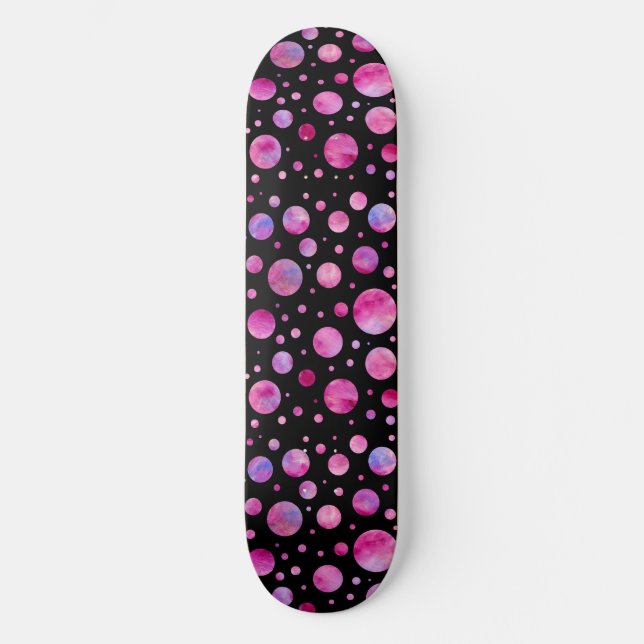 Girly Polka Dot Skateboard (Vorderseite)