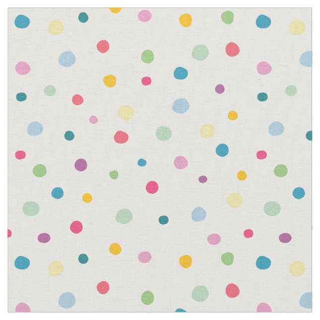 Girly Polka dotiert farbenfrohe Muster weiß grün Stoff (Nahaufnahme)