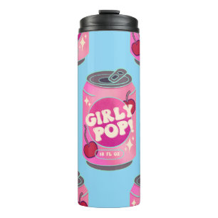 Girly Pop Kirsch-Cola-Dose Retro Y2K Rosa Thermosbecher