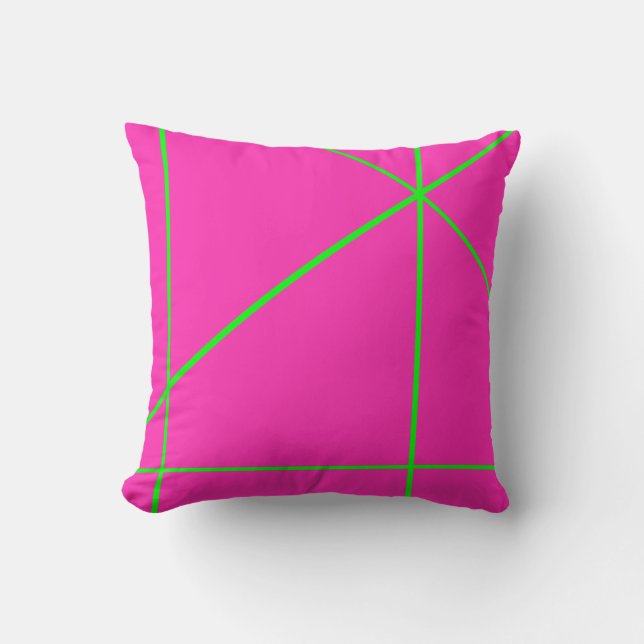 Girly Pop Muster Neon Pink & Green Stripes 90s Kissen (Vorderseite)