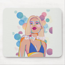 Girly pop party girl mouse pad mousepad