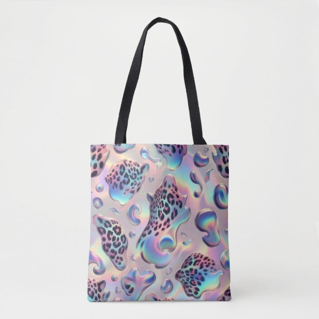 Girly Posh Leopard Print Opal-Tasche Tasche (Vorderseite)