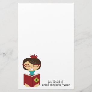 Girly Princess Bookworm Stationery Briefpapier