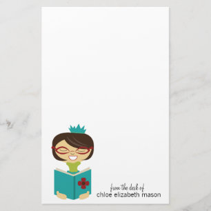 Girly Prinzessin Bookworm Stationery Briefpapier