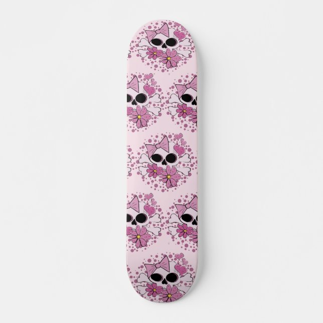Girly Punk Skull Skateboard (Vorne)