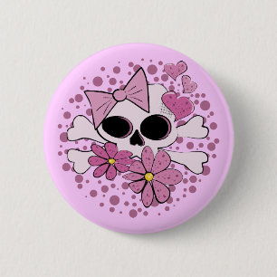 Girly Punkschädel Button