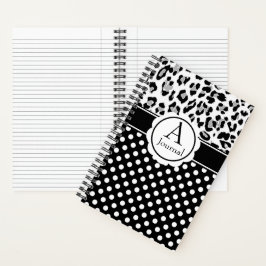 Girly-Punkte und Tiere drucken Monogramm-Zeitschri Notizbuch