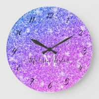 Girly Purple and Pink Glitter Monogram Name