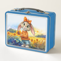 Girly rabbit sunflower field 