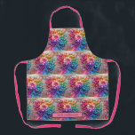 Girly Rainbow Flowers and Glitter Drips Apron Schürze<br><div class="desc">Girly Rainbow Flowers & Glitter Drips Apron with Custom Name Add a splash of color and sparkle to your kitchen with this adorable girly rainbow flowers and glitter drips apron! Featuring vibrant rainbow florals paired with playful glitter-style paint drips, this apron brings a fun, cheerful vibe to cooking, baking, crafting,...</div>