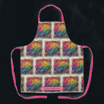Girly Rainbow Flowers and Glitter Drips Apron Schürze<br><div class="desc">Girly Rainbow Flowers & Glitter Drips Apron with Custom Name Add a splash of color and sparkle to your kitchen with this adorable girly rainbow flowers and glitter drips apron! Featuring vibrant rainbow florals paired with playful glitter-style paint drips, this apron brings a fun, cheerful vibe to cooking, baking, crafting,...</div>