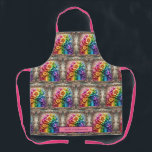 Girly Rainbow Flowers and Glitter Drips Apron Schürze<br><div class="desc">Girly Rainbow Flowers & Glitter Drips Apron with Custom Name Add a splash of color and sparkle to your kitchen with this adorable girly rainbow flowers and glitter drips apron! Featuring vibrant rainbow florals paired with playful glitter-style paint drips, this apron brings a fun, cheerful vibe to cooking, baking, crafting,...</div>