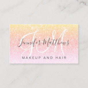 Girly Rainbow Glitzer Makeup Artist Hair Salon Visitenkarte