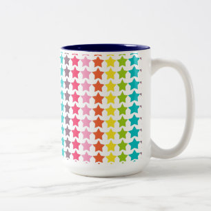 Girly Rainbow Stars Zweifarbige Tasse