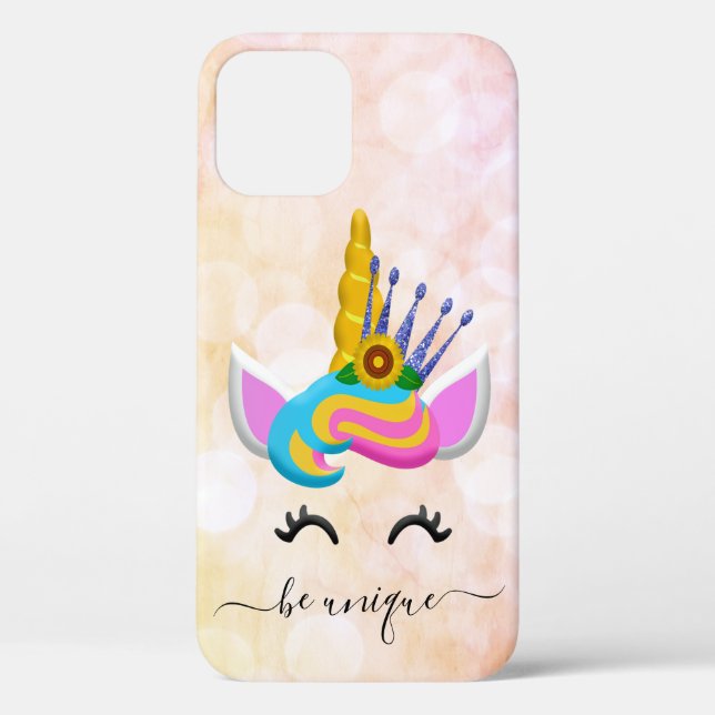 Girly Rainbow Unicorn Case-Mate iPhone Hülle (Rückseite)