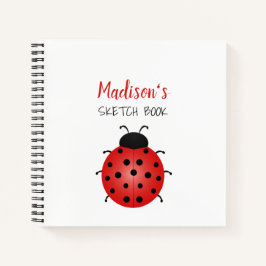 Girly Red Black and White Sketch Book Notizbuch