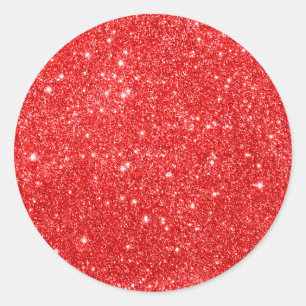 Girly Red Glitzer Runder Aufkleber