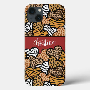 Girly Red Playful Animal Print Herds Name Case-Mate iPhone Hülle