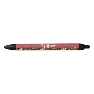 Girly Red Playful Animal Print Herds Name Kugelschreiber