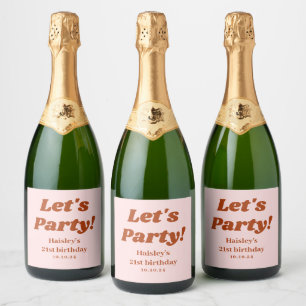 Girly Retro Let's Party Red Pink 21. Geburtstag