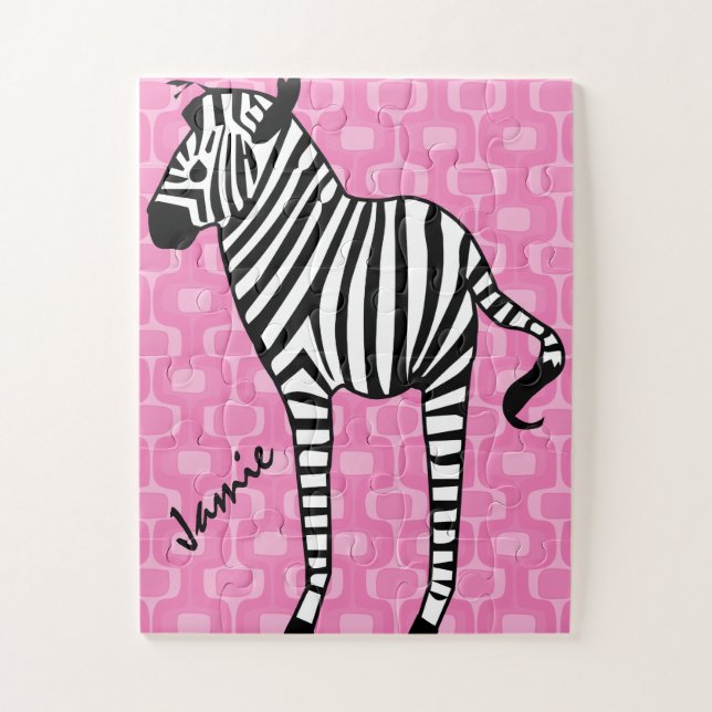 Girly Retro Mod Zebra Liebhaber Geschenke (Vertikal)