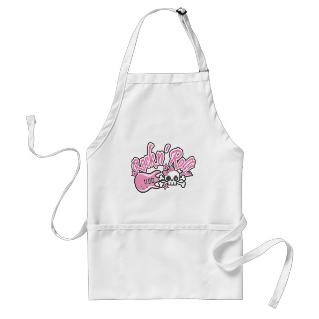 Girly Rock n' Roll Skull Schürze (Vorne)