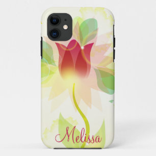 Girly rosa abstrakte Tulpen des Watercolor-iPhone5 title_seo2