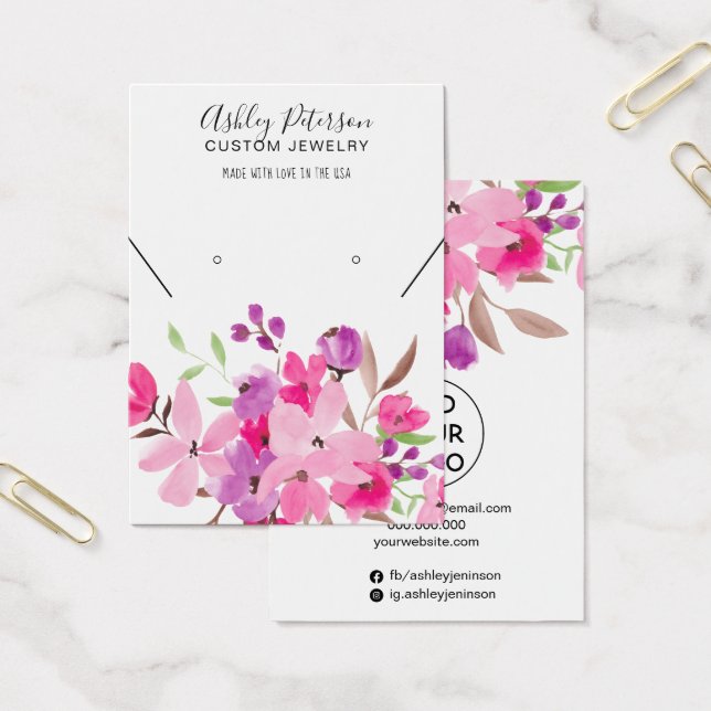 Girly rosa Blumenschmuck Ohrring (Büro)