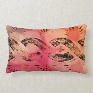 Girly rosa Bokeh Gold und schwarzer Stammes- Lendenkissen