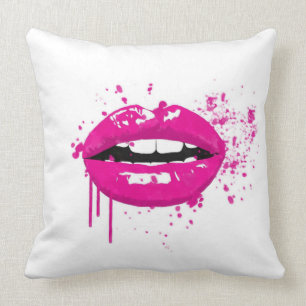 Girly Rosa der Lippenkußschönheits-Glamour-Mode Kissen