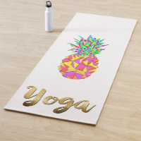 Girly rosa geometrisches Dreieck-Ananas-Goldyoga