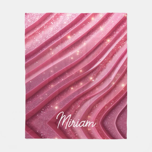 Girly Rosa Glitzer Luxus Fleecedecke (Vorderseite)