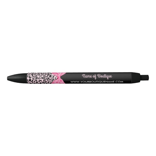 Girly rosa Leopard-Druck-Bogen-Butike-Werbeaktion Kugelschreiber (Vorderseite)
