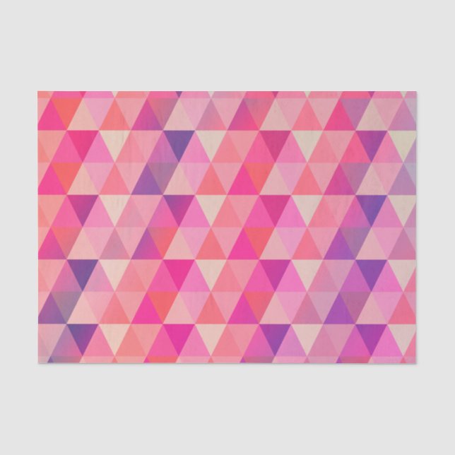 Girly rosa lila geometrisches Muster Seidenpapier (Vorderseite)