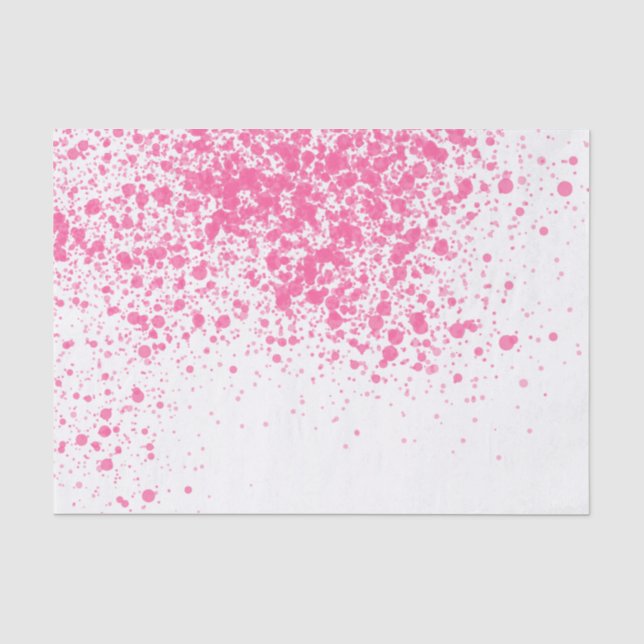 Girly rosa modernes Spritzerfarbenmuster Seidenpapier (Vorderseite)