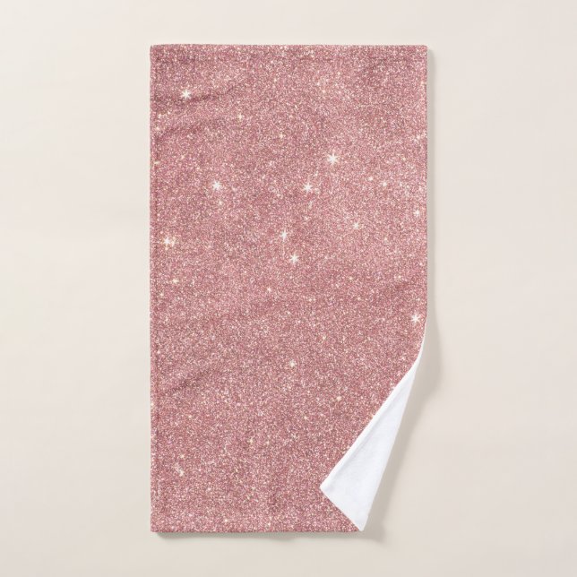 Girly rosa Rosen-Goldchic-Imitat-Glitzer-Muster Handtuch (Handtuch)