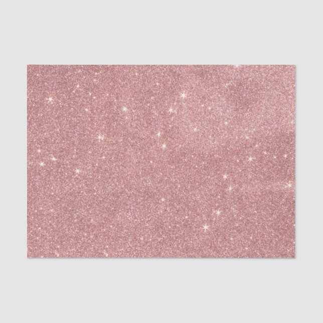 Girly rosa Rosen-Goldchic-Imitat-Glitzer-Muster Seidenpapier (Vorderseite)